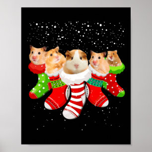 Hamster kerstsokken grappige kerstcadeaus voor man poster