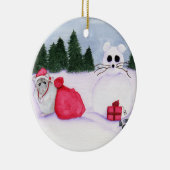 Hamster Kerstversiering Keramisch Ornament (Rechts)