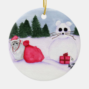 Hamster Kerstversiering Keramisch Ornament