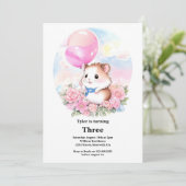 Hamster Kinderen Verjaardag Uitnodiging (Staand voorkant)