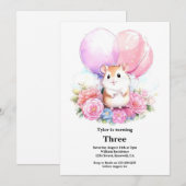 Hamster Kinderen Verjaardag Uitnodiging (Voorkant / Achterkant)