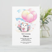 Hamster Kinderen Verjaardag Uitnodiging (Staand voorkant)