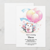 Hamster Kinderen Verjaardag Uitnodiging (Voorkant / Achterkant)