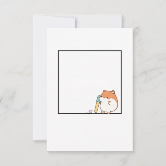 Hamster, knuffel hamster thema bedankkaart (Voorkant)