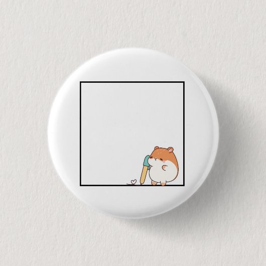 Hamster, knuffel hamster thema ronde button 3,2 cm (Voorkant)