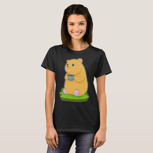 Hamster koffiekopje t-shirt (Voorkant volledig)