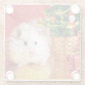 Hamster Kokolinka met kerstboom Glazen Onderzetter (Achterkant)