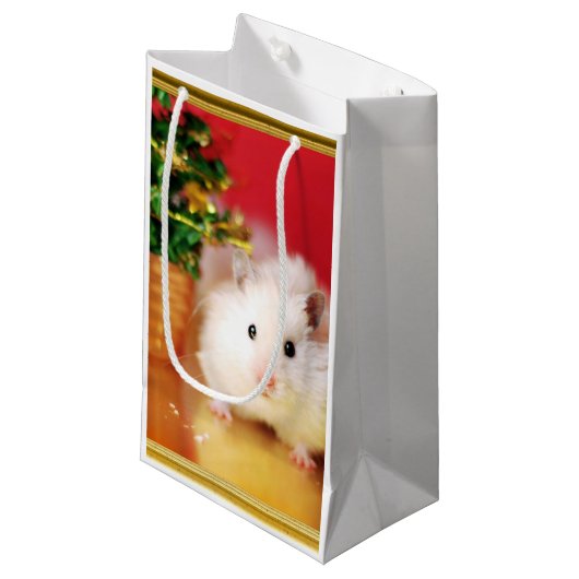 Hamster Kokolinka met kerstboom Klein Cadeauzakje (Voorkant Gekanteld)
