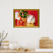 Hamster Kokolinka met kerstboom Poster (Keuken)