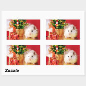 Hamster Kokolinka met kerstboom Rechthoekige Sticker (Vel)