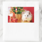 Hamster Kokolinka met kerstboom Rechthoekige Sticker (Tas)