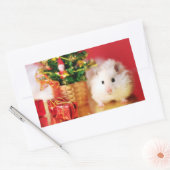 Hamster Kokolinka met kerstboom Rechthoekige Sticker (Envelop)