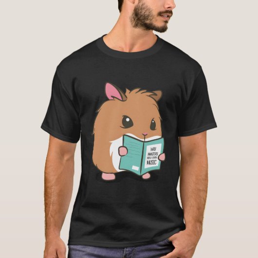 Hamster Learn Music Funny Rodent T-shirt (Voorkant)