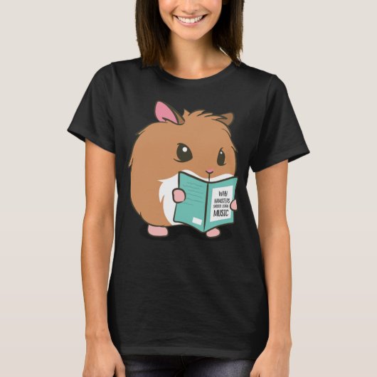 Hamster Learn Music Funny Rodent T-shirt (Voorkant)