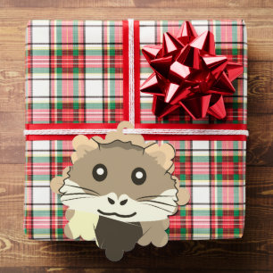 Hamster 🐹 Leuk dier met kleurrijke gestreepte sja Ornament Kaart