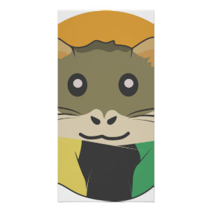 Hamster 🐹 Leuk dier met kleurrijke gestreepte sja Perfect Poster