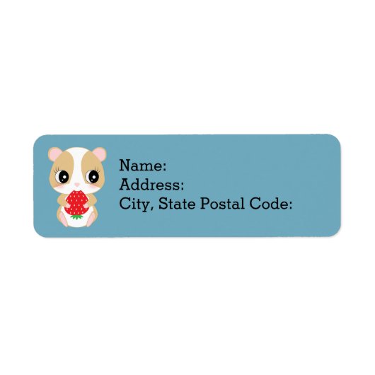 Hamster liefde aardbei door Pocket*Lounge Etiket (Voorkant)