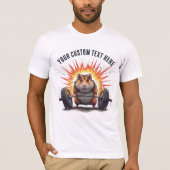 Hamster Lifting Aangepaste Tekst voor Workout T-shirt (Voorkant)