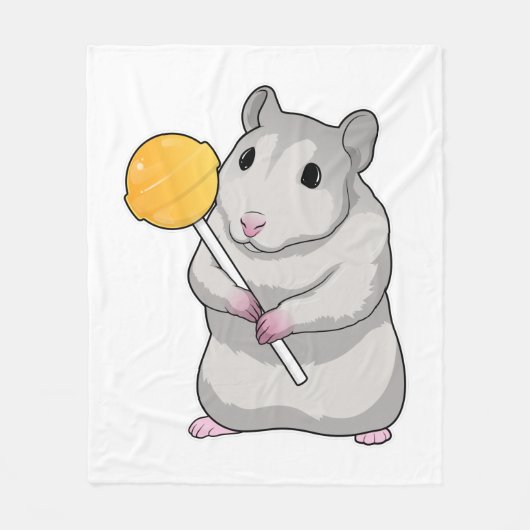 Hamster Lollipop Fleece Deken (Voorkant)