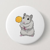 Hamster Lollipop Ronde Button 7,6 Cm (Voorkant)