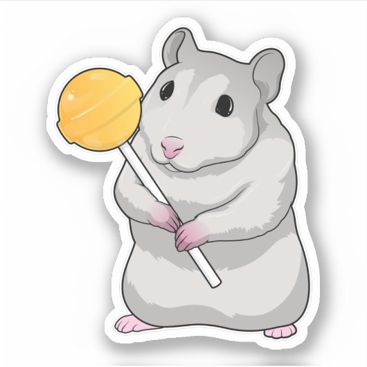 Hamster Lollipop Sticker (Voorkant)