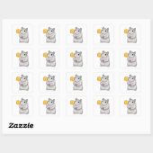 Hamster Lollipop Vierkante Sticker (Vel)