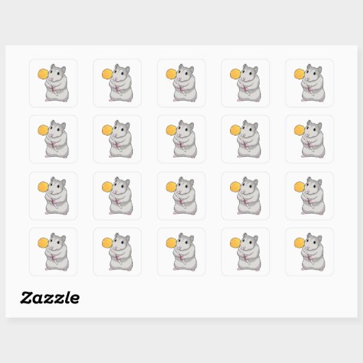 Hamster Lollipop Vierkante Sticker (Vel)