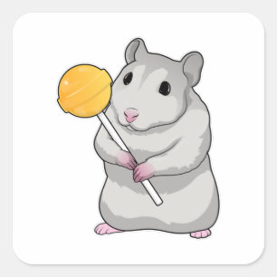 Hamster Lollipop Vierkante Sticker