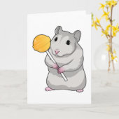 Hamster Lollypop Kaart (Gele Bloem)