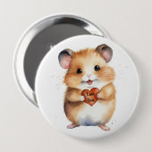 Hamster Love You Knop Ronde Button 4,0 Cm (Voorkant /achterkant)