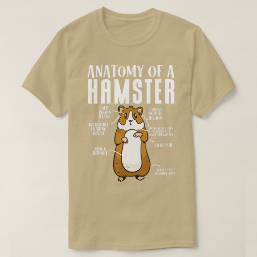 Hamster Lover Anatomie van een hamster T-shirt (Design voorkant)