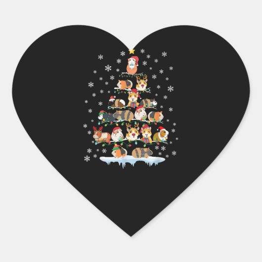 Hamster Lover kerstboom Hart Sticker (Voorkant)