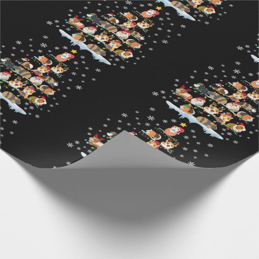 Hamster Lover met kerstbomen Cadeaupapier (Hoek)
