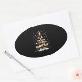 Hamster Lover met kerstbomen Ovale Sticker (Envelop)