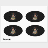 Hamster Lover met kerstbomen Ovale Sticker (Vel)