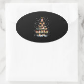 Hamster Lover met kerstbomen Ovale Sticker (Tas)