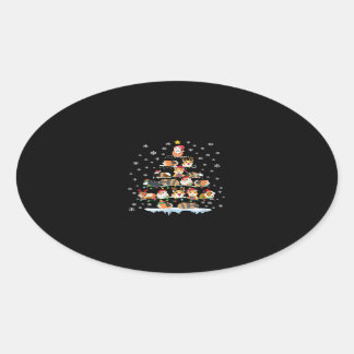 Hamster Lover met kerstbomen Ovale Sticker