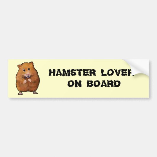 HAMSTER LOVER OP BOARD BUMPERSTICKER (Voorkant)