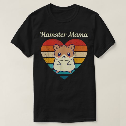 Hamster Mama Cute Hamster Design Retro Heart Shape T-shirt (Design voorkant)