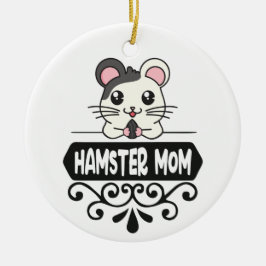 Hamster mama dierenvrienden schattig gepersonalise keramisch ornament