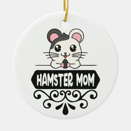 Hamster mama dierenvrienden schattig gepersonalise keramisch ornament (Voorkant)