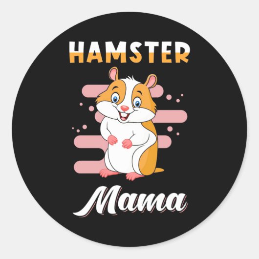 Hamster Mama Ronde Sticker (Voorkant)
