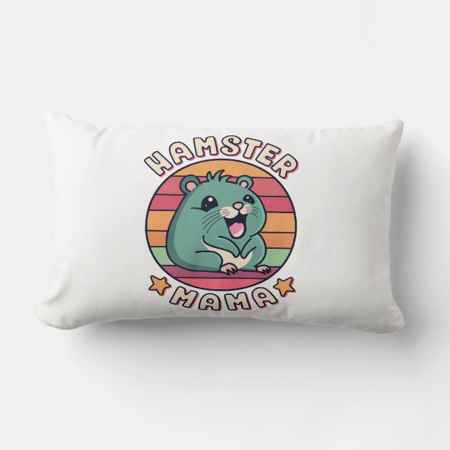 Hamster mama schattig kawaii knaagdier moeder kussen (Voorkant)