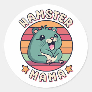 Hamster Mama Schattig Kawaii Knaagdier Moeder Ronde Sticker