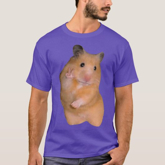Hamster Meme met Premium voor vredesgebarentaal T-shirt (Voorkant)