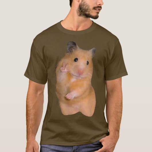 Hamster Meme met vredesbord T-shirt (Voorkant)