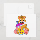 Hamster met Baby flesje Juice Briefkaart (Voorkant / Achterkant)