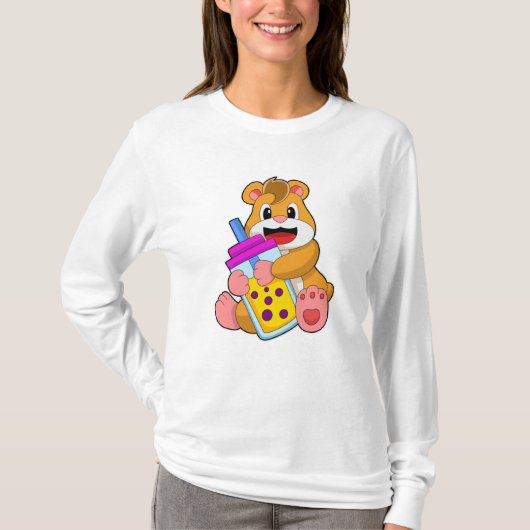 Hamster met Baby flesje Juice T-shirt (Voorkant)