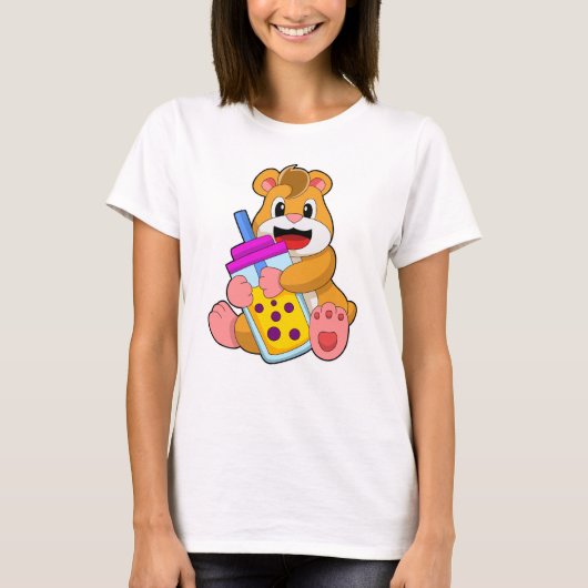 Hamster met Baby flesje Juice T-shirt (Voorkant)