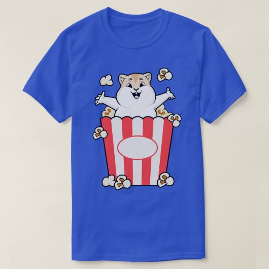 Hamster met Bag of Popcorn T-shirt (Design voorkant)